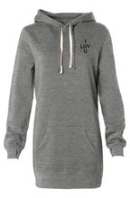 Load image into Gallery viewer, I LUV U Hooded Sweatshirt Dress