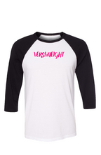 Load image into Gallery viewer, VERSI8NEIGHT Script Logo Baseball Tee
