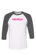 Load image into Gallery viewer, VERSI8NEIGHT Script Logo Baseball Tee
