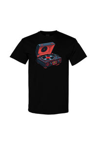 Red Record Player Tee