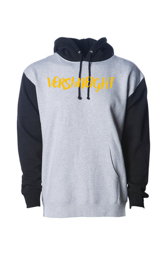 VERSI8NEIGHT Script Logo Grey Heather/ Black Heavyweight Hoodie