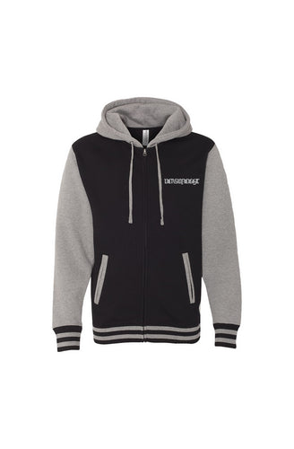 VERSI8NEIGHT Gothic Logo Varsity Zip Hoodie