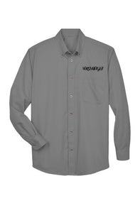 VERSI8NEIGHT Script Logo Long-Sleeve Twill Shirt