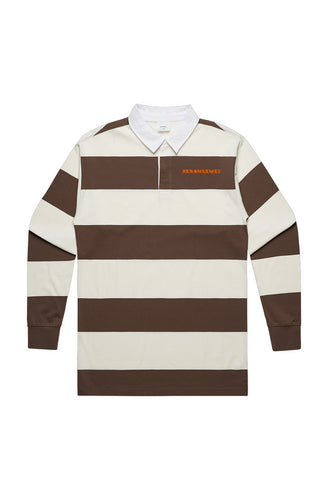 VERSI8NEIGHT Royal Logo Natural/Walnut Rugby Stripe Jersey