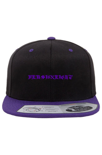 VERSI8NEIGHT Royal Logo Purple Snapback Two-Tone Cap