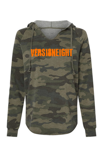 VERSI8NEIGHT Smudge Logo Womens Lightweight Camo Hoodie