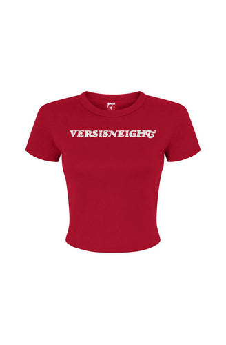 VERSI8NEIGHT Vintage Logo Women's Micro Rib Baby Tee