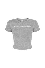 Load image into Gallery viewer, VERSI8NEIGHT Vintage Logo Women&#39;s Micro Rib Baby Tee
