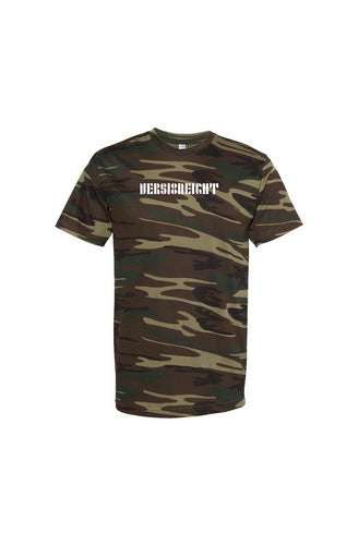 VERSI8NEIGHT Novel Logo Green Woodland Camo Tee