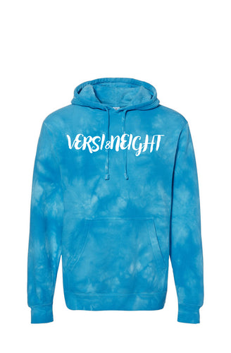 VERSI8NEIGHT Script Logo Tie Dye Aqua Blue Hoodie